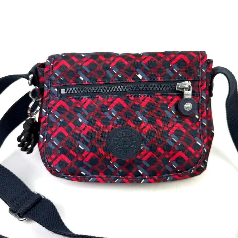 Kipling Sabian Crossbody Bag Nigeria Black Red‎ Nylon Purse Handbag